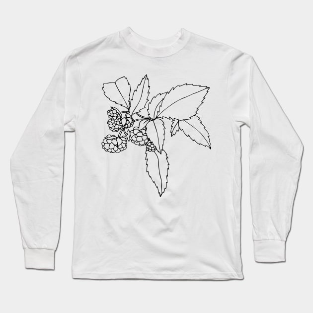 Raspberries Long Sleeve T-Shirt by themintgardener